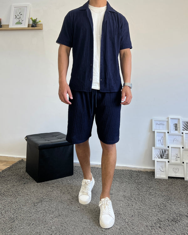 Manfinity Men’s Loose Printed Shirt and Shorts Set